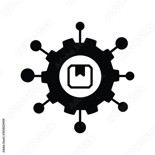 Supply Chain icon with white background vector stock illustration