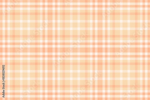 Trousers vector plaid background, fade textile seamless tartan. Net texture check pattern fabric in orange and peach puff colors.