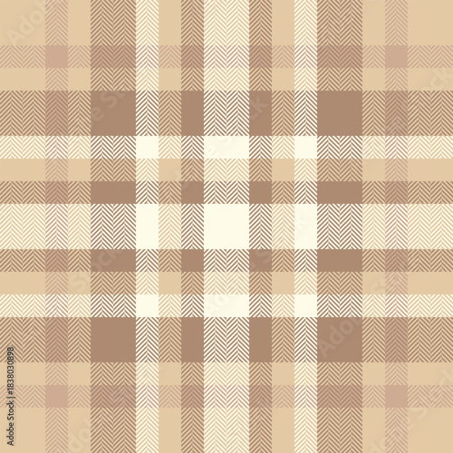 Interior fabric background vector, present check seamless tartan. Professional pattern texture plaid textile in light and orange colors.