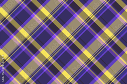Menswear tartan plaid seamless, woven vector background pattern. Teenager fabric texture check textile in indigo and pastel colors.