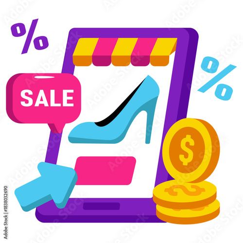 Modern design icon of buy heels online 