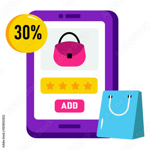 A colored design icon of buy purse online 