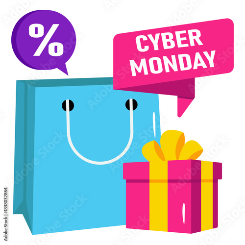 A trendy design icon of cyber monday sale 