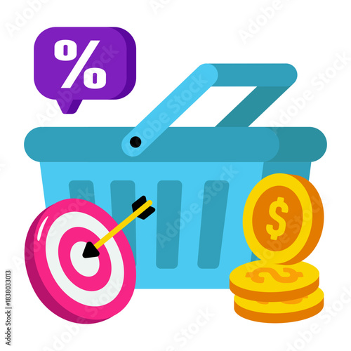 A unique design icon of shopping target 