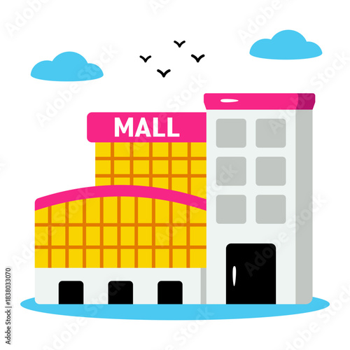 Modern design icon of shopping mall