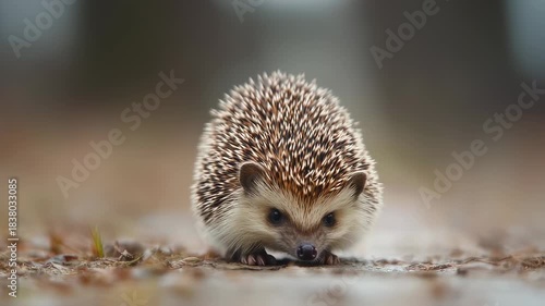 Adorable Hedgehog Leaping and Walking on a Natural Path in Slow Motion Video Clip