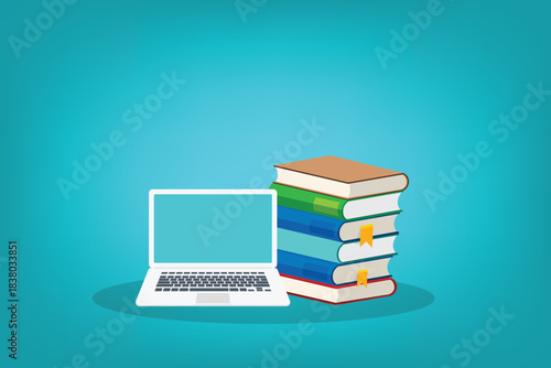 E-learning, online education at home. Concept of webinar or business online training, education on computer or e-learning concept.