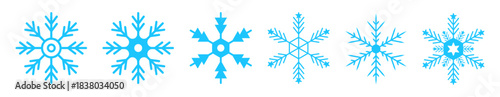  winter blue snowflakes icon set decoration vector transparent png
