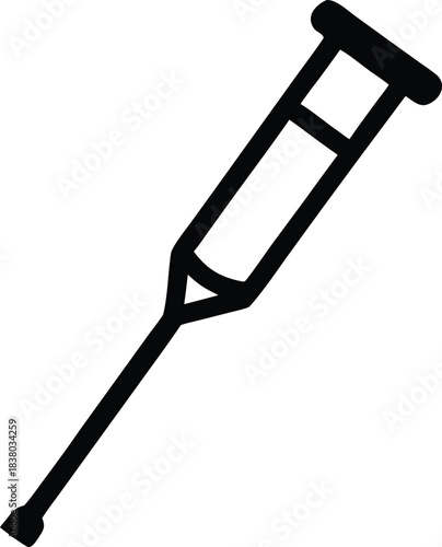 crutch graphic, standard medical walking stick vector