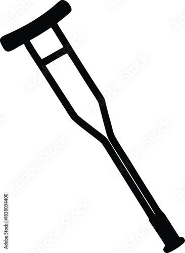 crutch icon, simple walking support symbol
