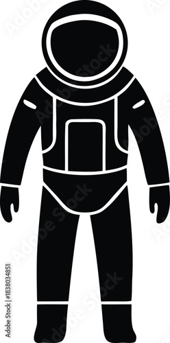 Space travel equipment vector, protective pressure suit silhouette