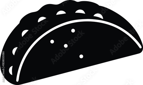 Taco silhouette vector illustration icon