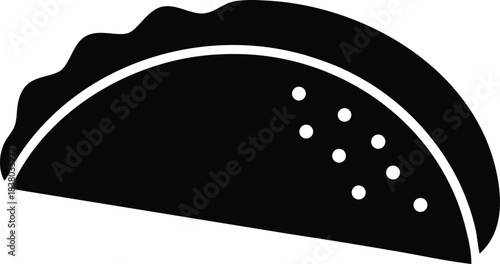 Mexican street food graphic, traditional taco silhouette vector