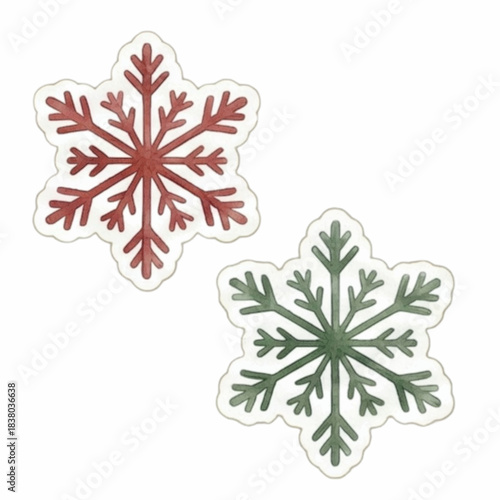 red and green snowflake