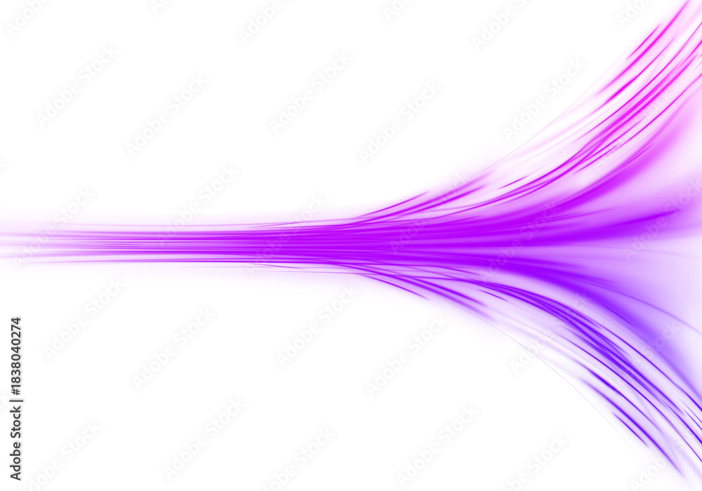 Fototapeta premium Abstract neon violet speed line with dynamic light streaks. Glowing purple motion represents rapid digital transport and energy flow. Futuristic design isolated in png.