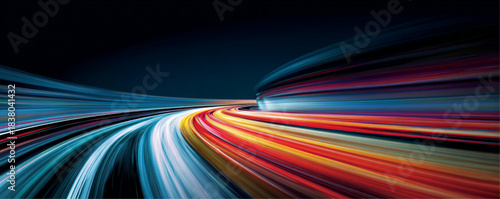 Wide multi-lane expressway stretching toward a distant horizon in smooth perspective. Great for transport themes and infrastructure concepts. Added clarity enhances visual precision. Vector