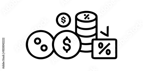 icon, finance, business, collection, set, bank, coin, vector, monitoring, signs, deposit, savings, banking, exchange, growth, illustration, money, billfold, accounting, chart,banknote, exchange