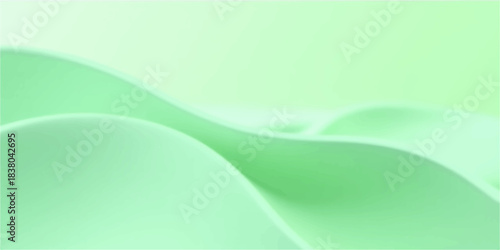 Abstract green background with flowing waves and dynamic design