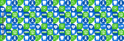 tooth healthcare Receding Gums Awareness Month Geometric shape pattern background, banner, card or poster design template. to raise awareness about the mission