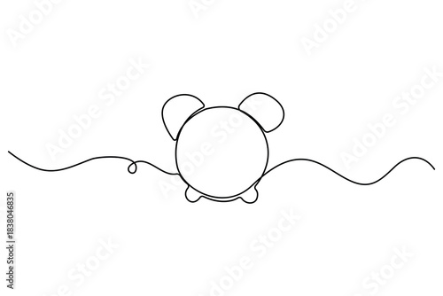 Continuous one line drawing of a classic wall clock minimalist timekeeping illustration
