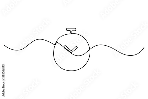 Continuous one line drawing of a classic wall clock minimalist timekeeping illustration
