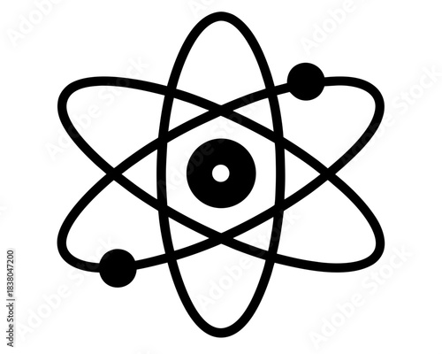 atom symbol simple silhouette vector