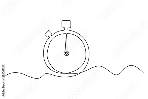 Continuous one line drawing of a classic wall clock minimalist timekeeping illustration
