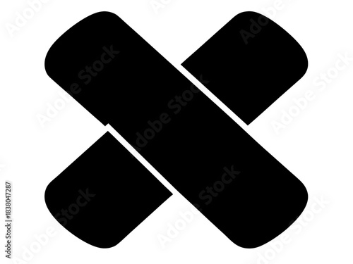 crossed bandage simple silhouette vector