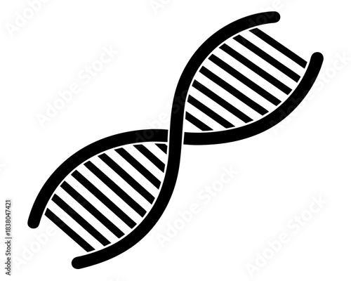 DNA strand helix simple black silhouette vector