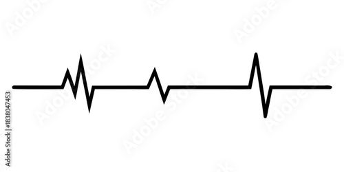ecg line black silhouette vector,heartbeat line art