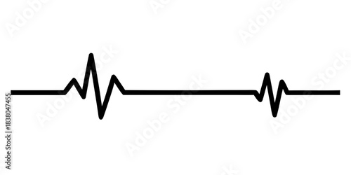 ecg line black silhouette vector,heartbeat line art