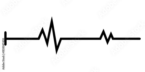 ecg line black silhouette vector,heartbeat line art