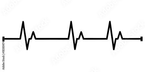 ecg line black silhouette vector,heartbeat line art
