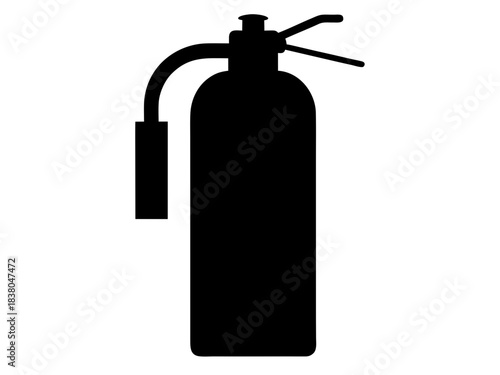fire extinguisher simple black silhouette vector