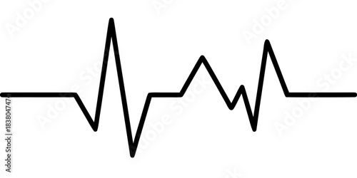 ecg line black silhouette vector,heartbeat line art