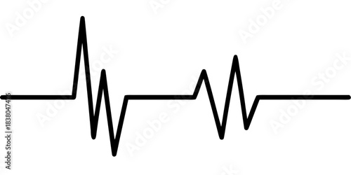 ecg line black silhouette vector,heartbeat line art