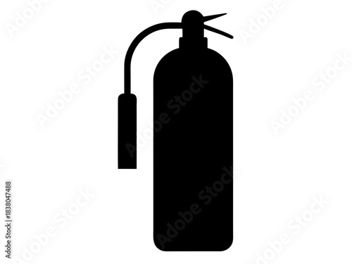 fire extinguisher simple black silhouette vector