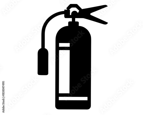 fire extinguisher simple black silhouette vector
