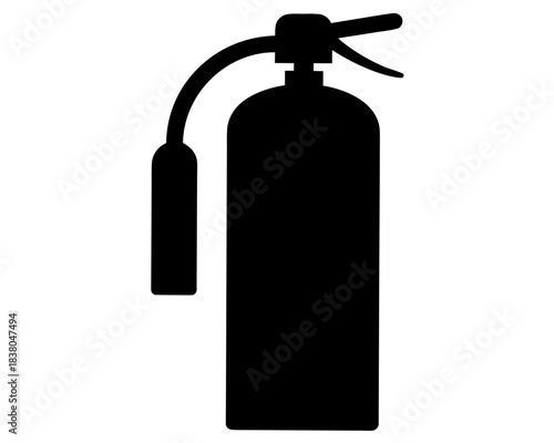 fire extinguisher simple black silhouette vector