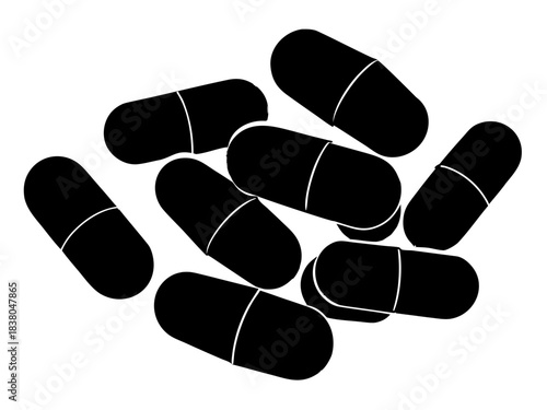 pills black silhouette vector,pills simple vector