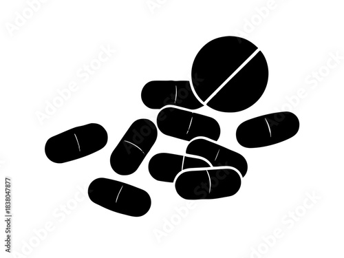 pills black silhouette vector,pills simple vector