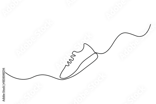 Stylish shoes continuous one line drawing minimalist footwear outline illustration
