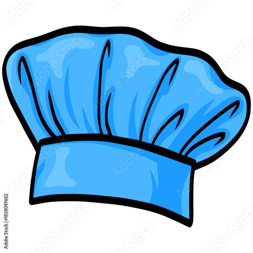 Blue Chef Hat Cap Illustration Vector Drawing Icon