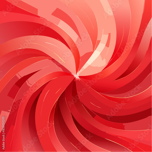 Red Curved Abstract Soft Shape Pattern