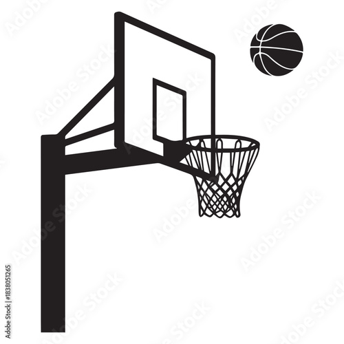 PriSimple Flat Design of Basketball Backboard and Netnt