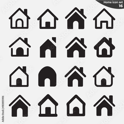 Modern icon set with primary and secondary colors