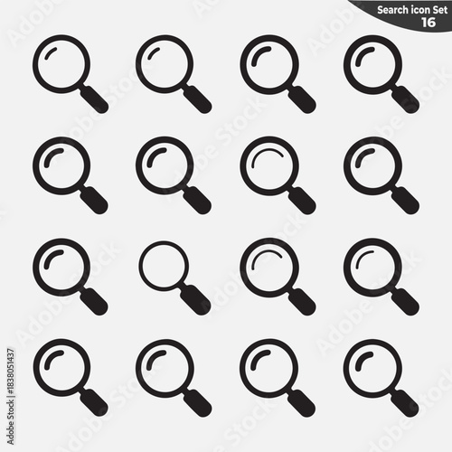 Modern icon set with primary and secondary colors