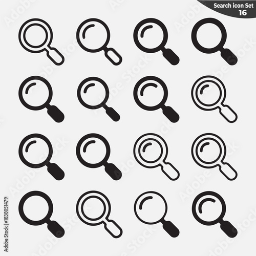 Modern icon set with primary and secondary colors