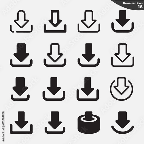 Modern icon set with primary and secondary colors