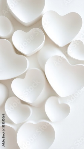 Elegant heart shapes forming abstract romantic background texture, symbolizing love and affection